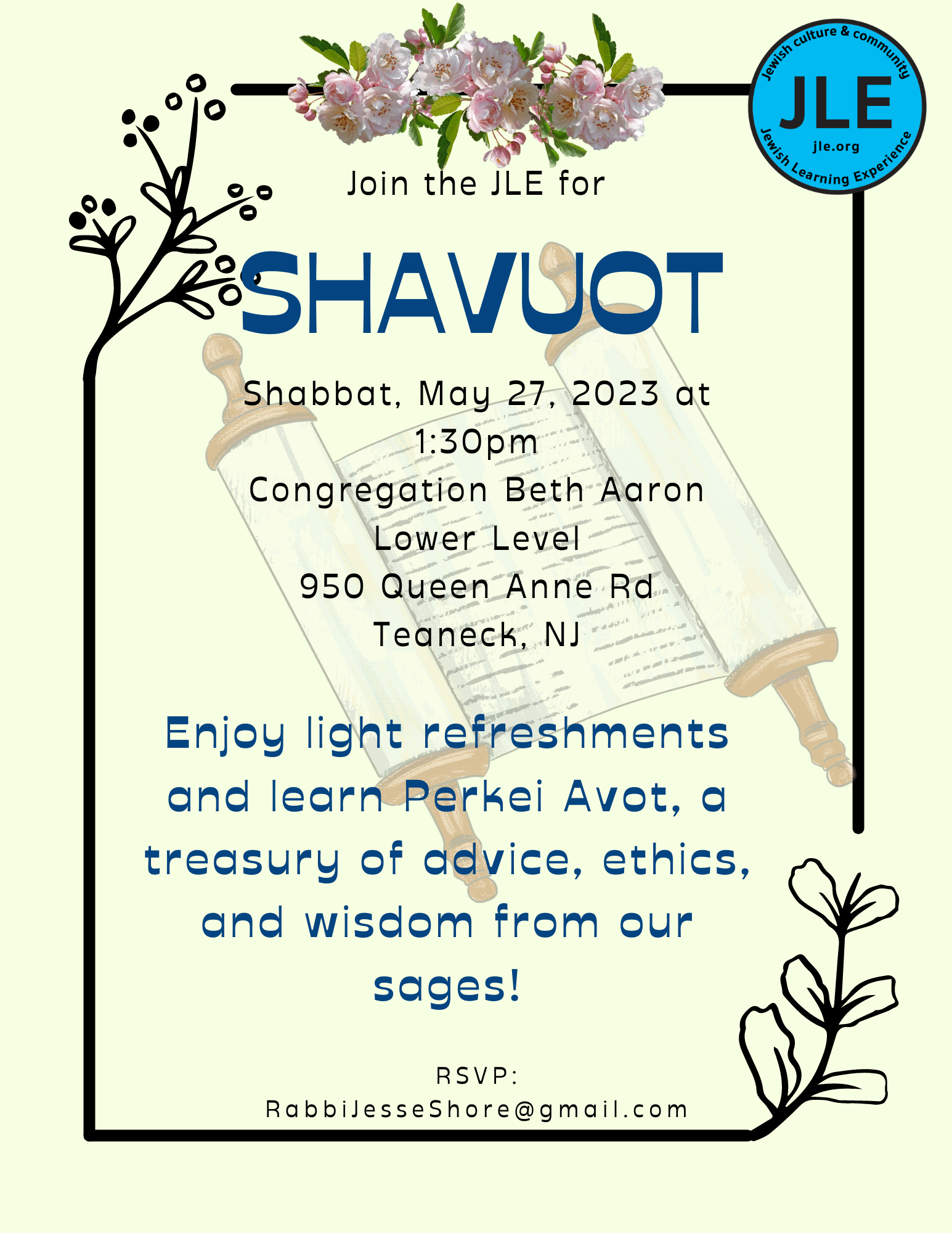 Shavuot Learning – May 27, 2023